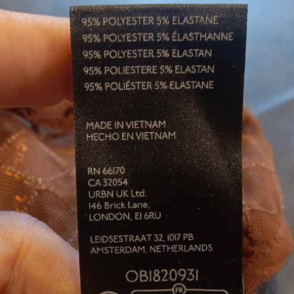 Anthropologie Pilcro Shimmering Sequins Brown Mesh Top. - Picture 9 of 11